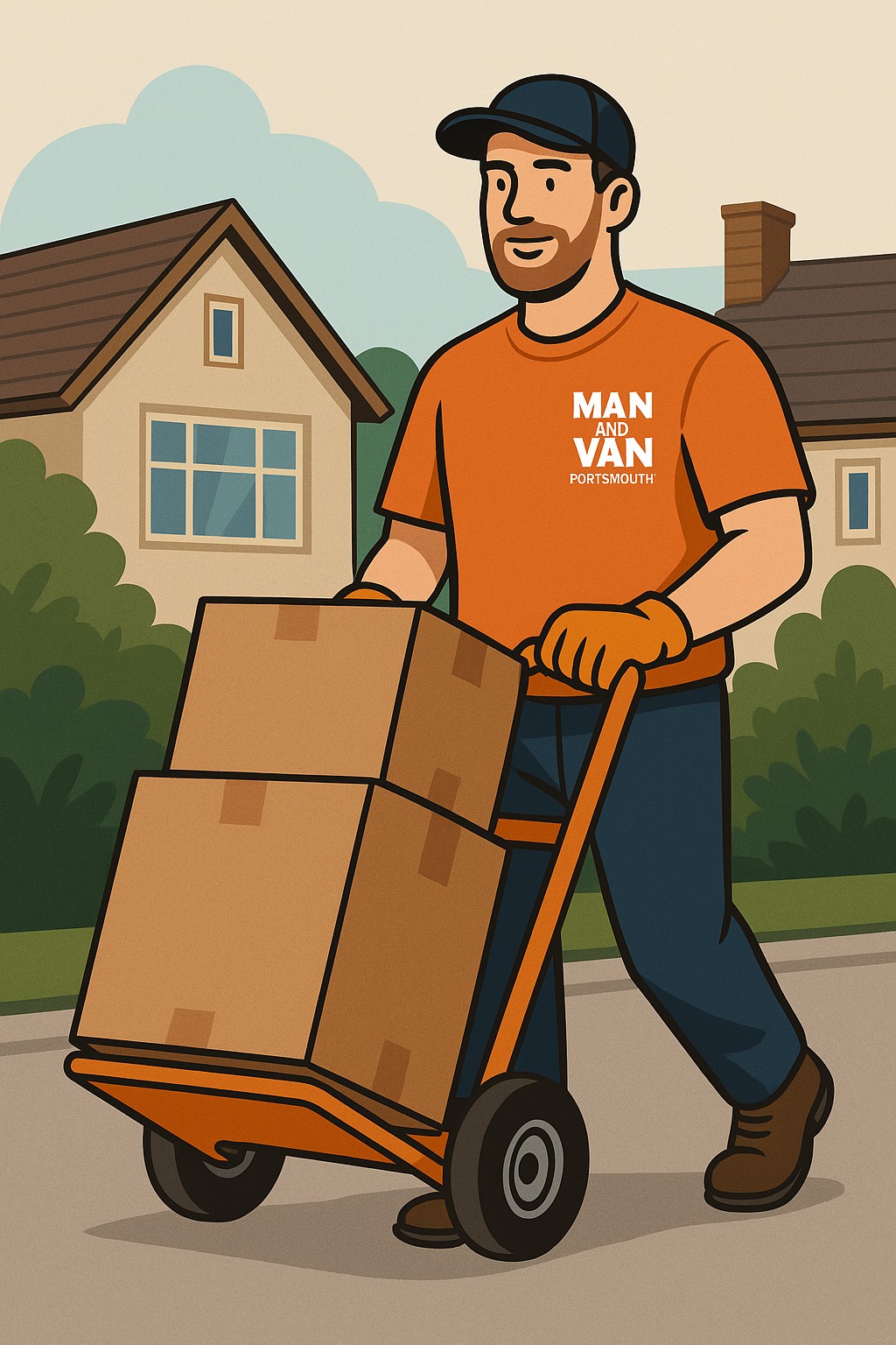 Man and Van Portsmouth mover with trolley for small house moves in Portsmouth, Fareham and Waterlooville