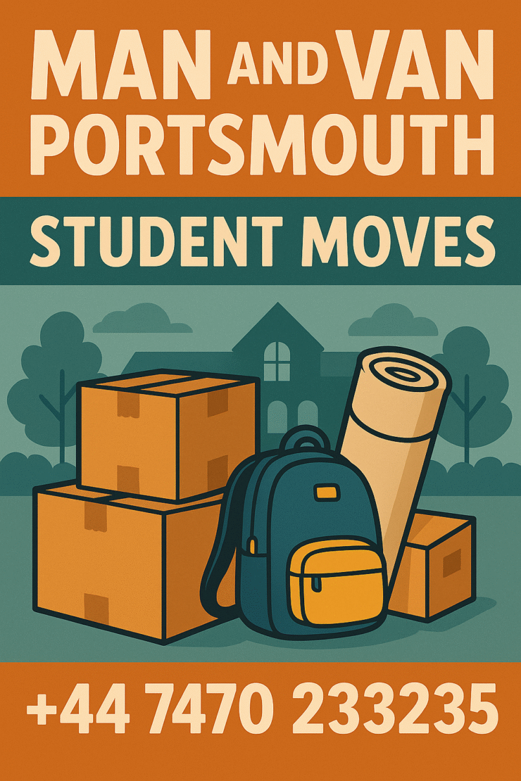 Student moves in Portsmouth – Man and Van Portsmouth helping students move with boxes and backpacks, affordable and friendly man and van service.